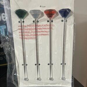 Kate Spade Set of 4 Gem-Topped Stir Sticks